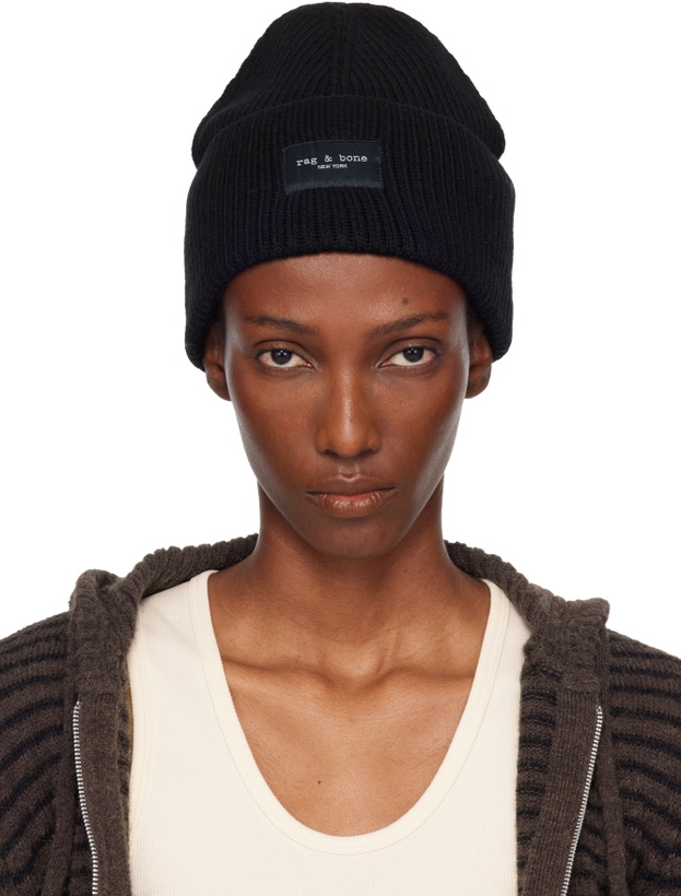 Photo: rag & bone Black Blake Wool Beanie