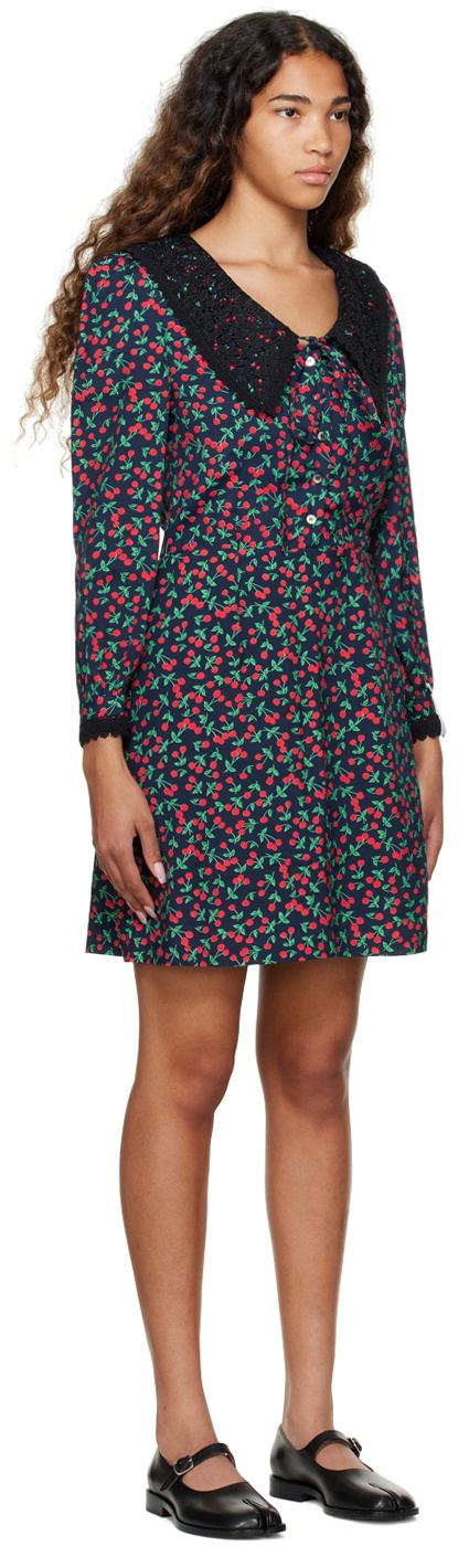 Rokh Navy Cherry Minidress