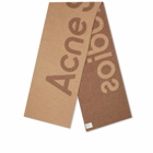 Acne Studios Men's Toronty Logo Contrast Recycled Scarf in Camel Brown