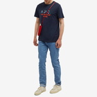 A.P.C. Men's Tao Colour Block Logo T-Shirt in Dark Navy