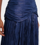 Marmar Halim Pleated caped corset gown