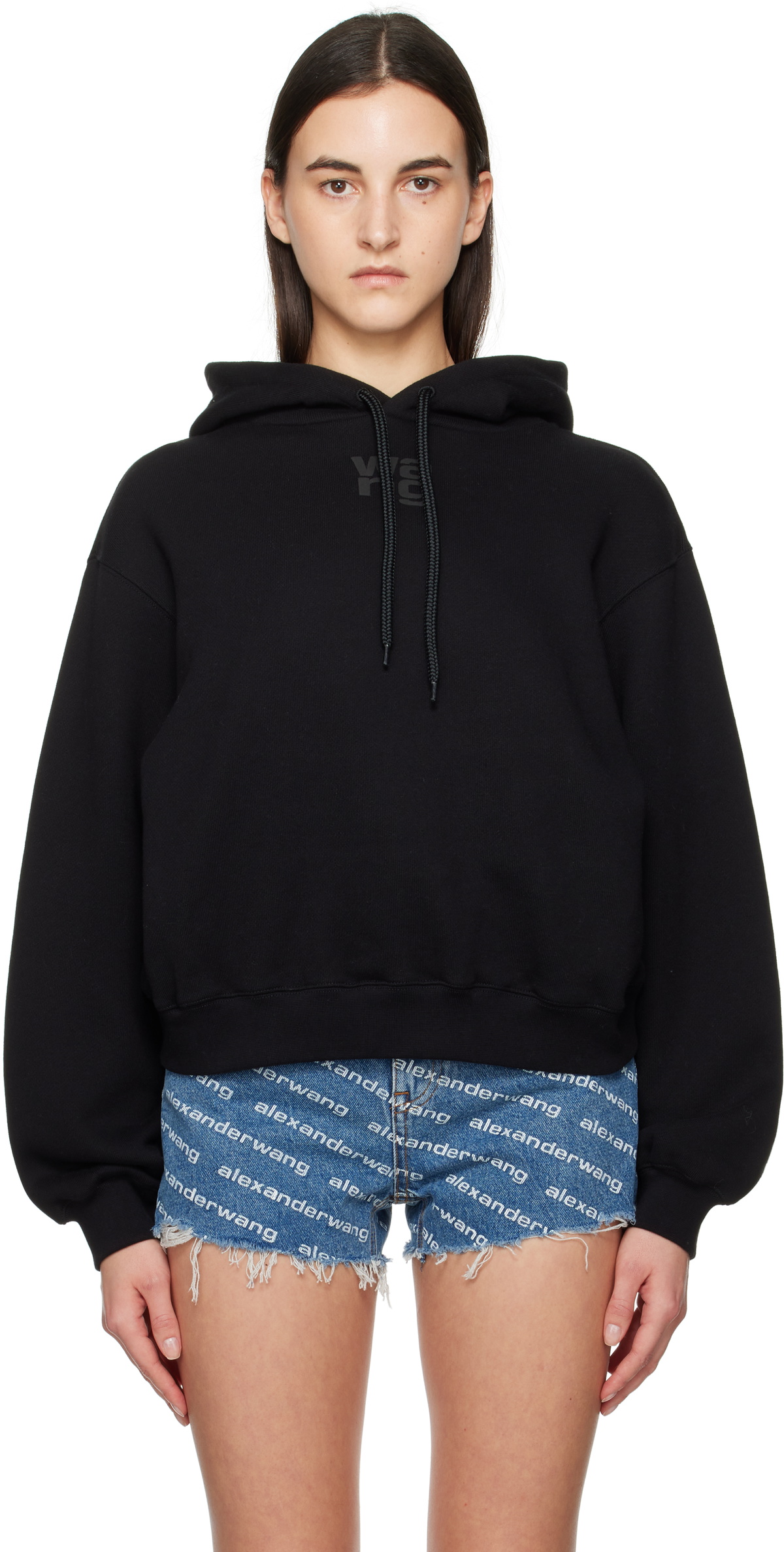 alexanderwang.t Black Puff Logo Hoodie