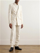 TOM FORD - Atticus Double-Breasted Cotton and Silk-Blend Corduroy Suit Jacket - Neutrals