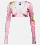 Jean Paul Gaultier Flower Collection printed crop top