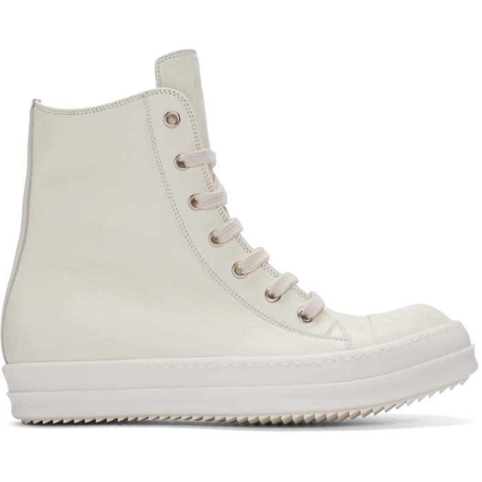 Photo: Rick Owens Ivory High-Top Sneakers