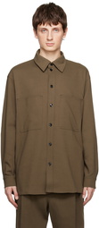 LEMAIRE Brown Straight Collar Shirt