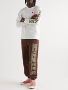 ICECREAM - Tapered Logo-Print Cotton-Jersey Sweatpants - Brown