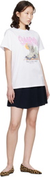GANNI White Western Boot Print T-shirt