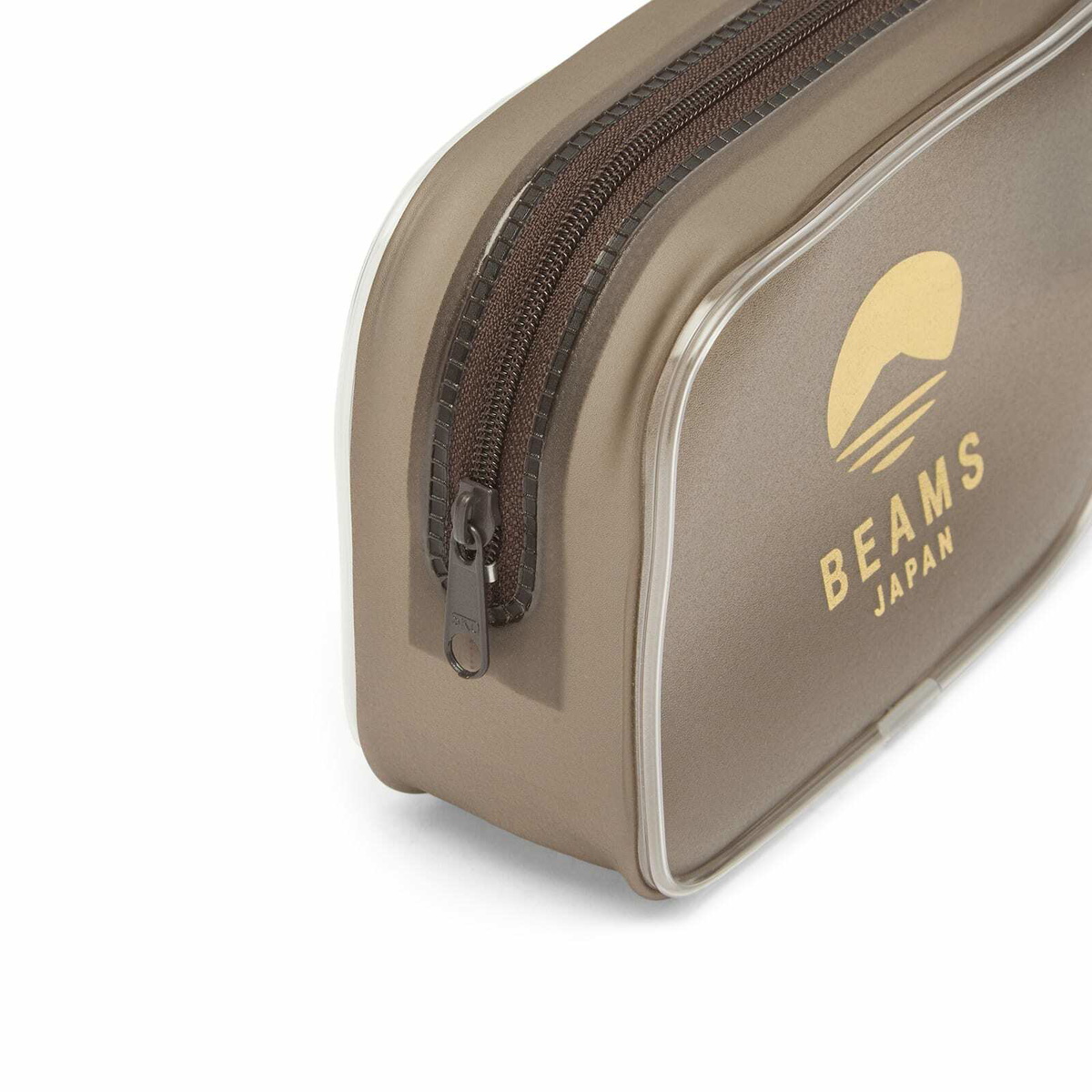 BEAMS JAPAN Logo Pouch - Medium in Brown 