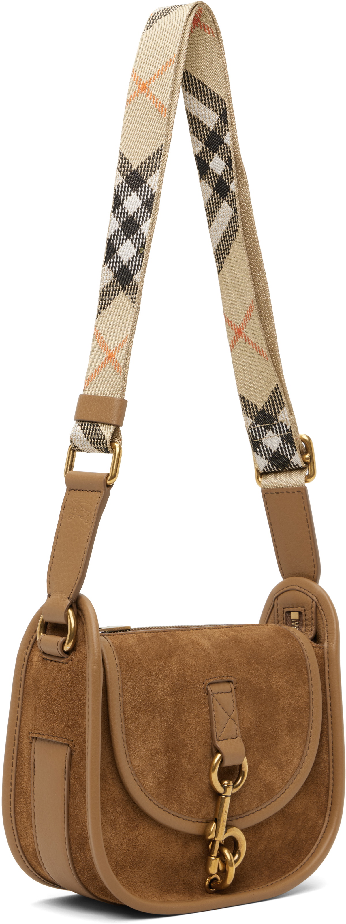 Burberry Brown Mini B Clip Messenger Bag