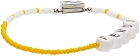 Fendi Yellow & White Beaded 'Forever Fendi' Bracelet