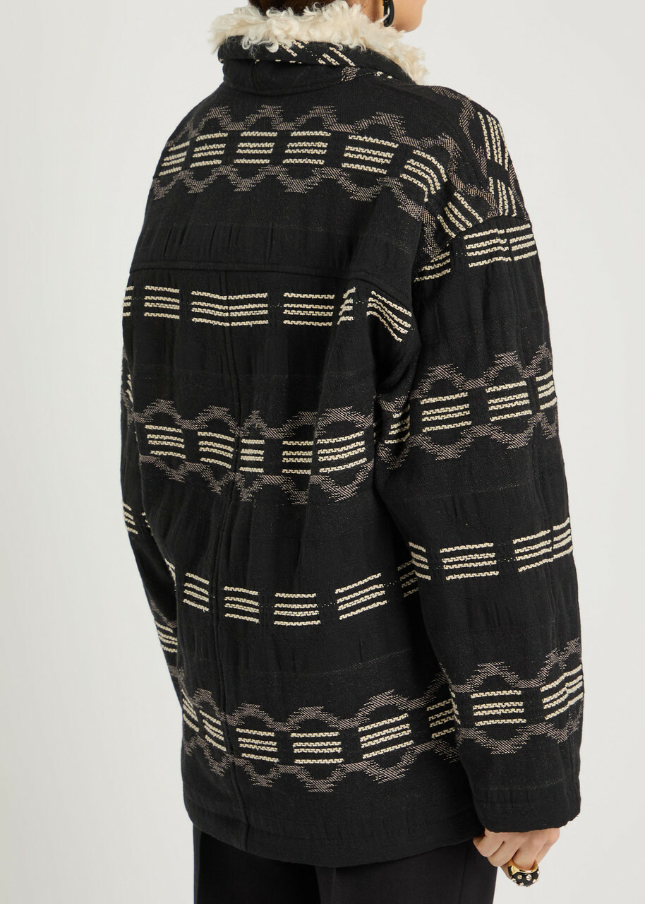 Isabel Marant étoile Qayla Jacquard Cotton-blend Coat Black
