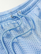 SECOND / LAYER - Straight-Leg Mesh Drawstring Shorts - Blue