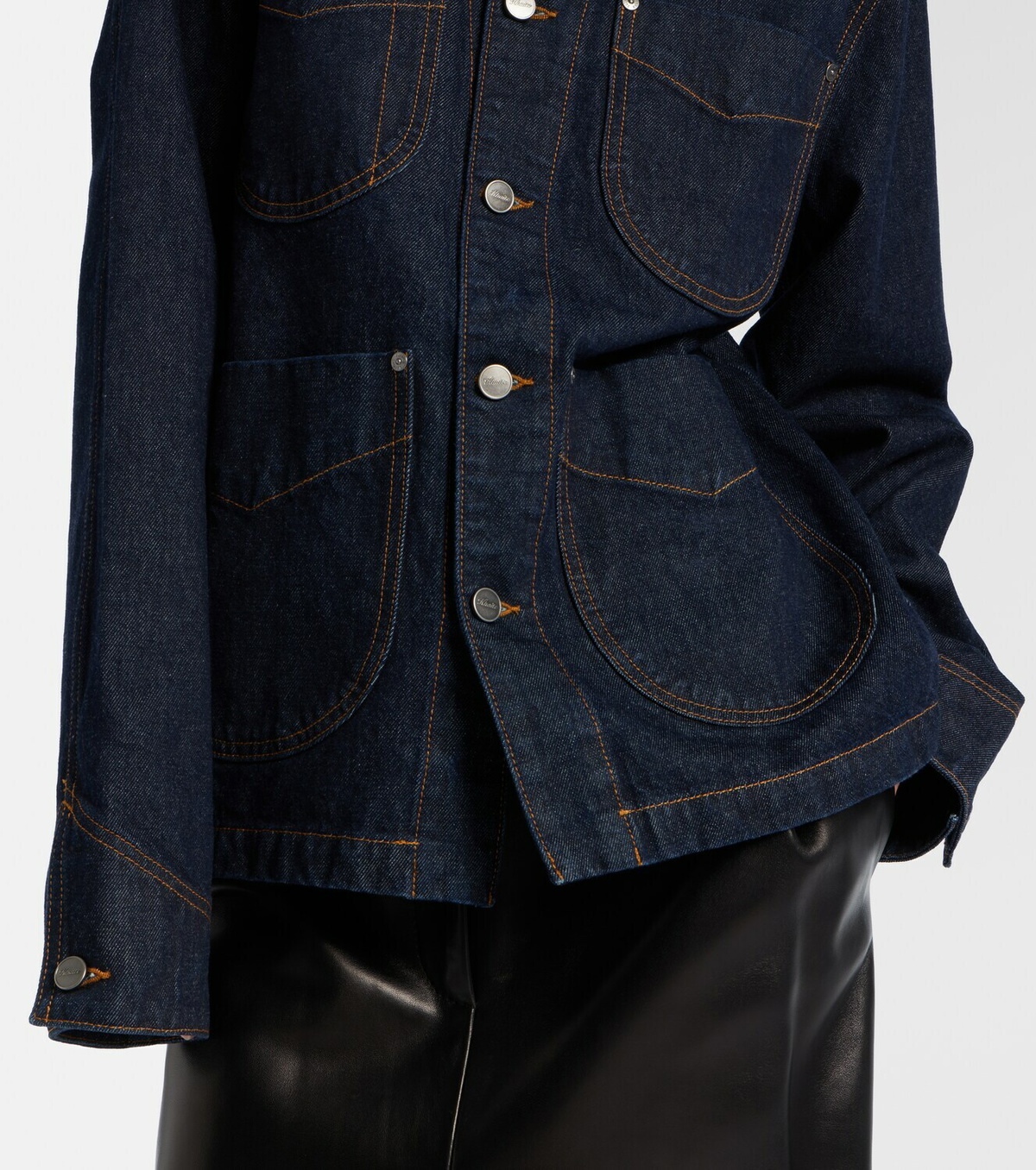 Khaite Wyatt corduroy-trimmed denim jacket