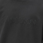 JW Anderson Men's Embroidered Logo Crew Sweat in Black
