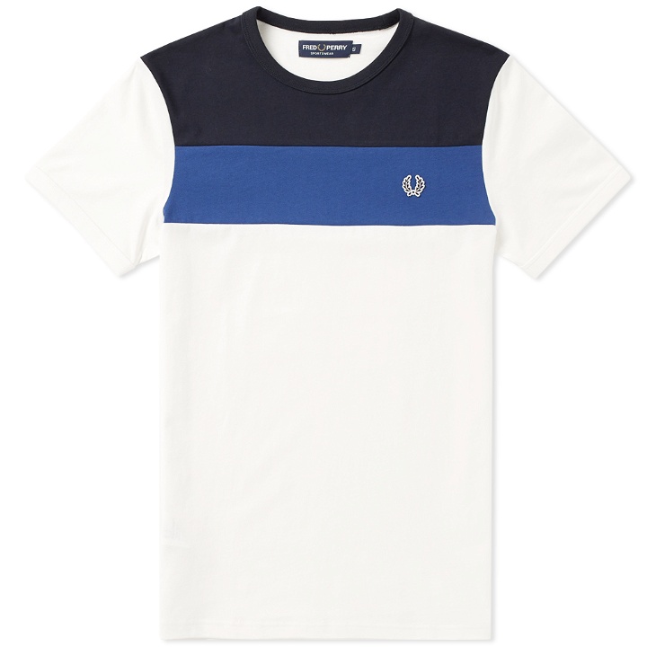 Photo: Fred Perry Colour Block Panel Tee White