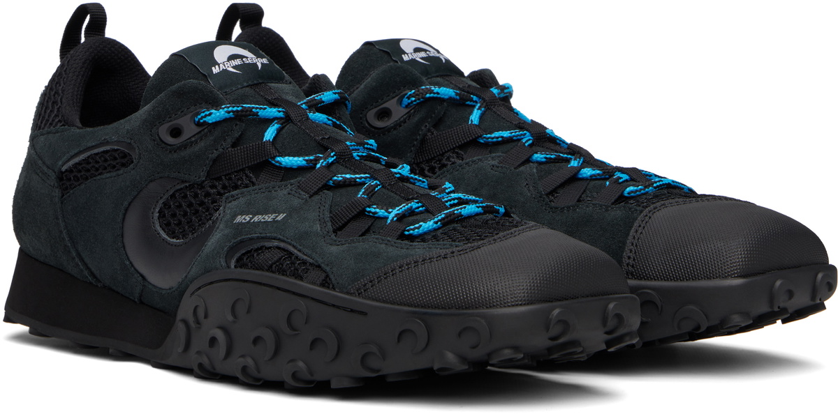 Marine Serre Black Suede Leather MS Rise Tyko Sneakers
