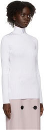 Nina Ricci White Rib Logo Sweater