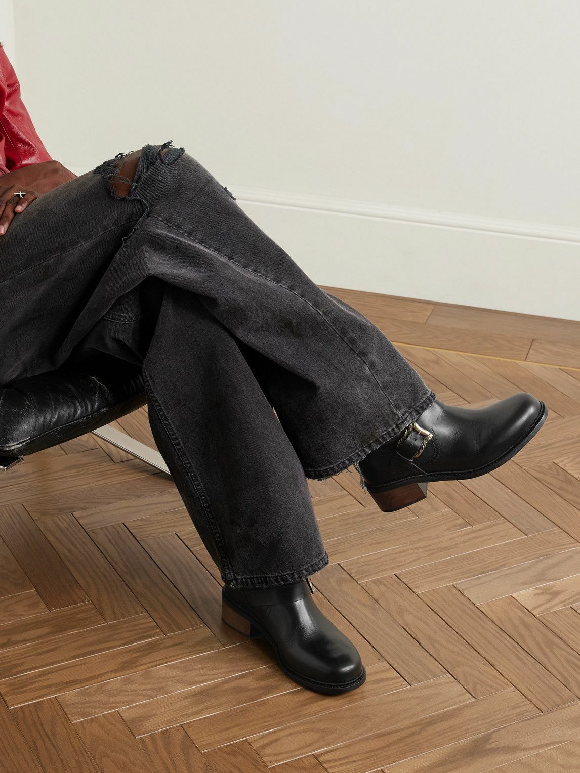 Enfants Riches Déprimés - Engineer Buckled Leather Boots - Black