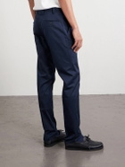 Lardini - Tapered Cotton-Blend Twill Trousers - Blue