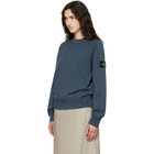 Stone Island Navy 6100008 Organic Cotton Fleece Sweatshirt