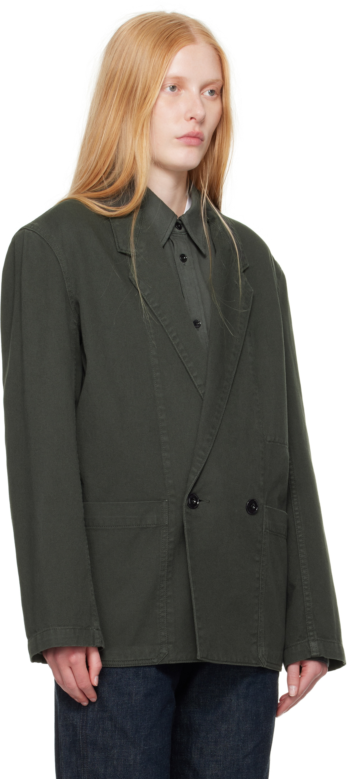 LEMAIRE Navy Workwear Denim Blazer