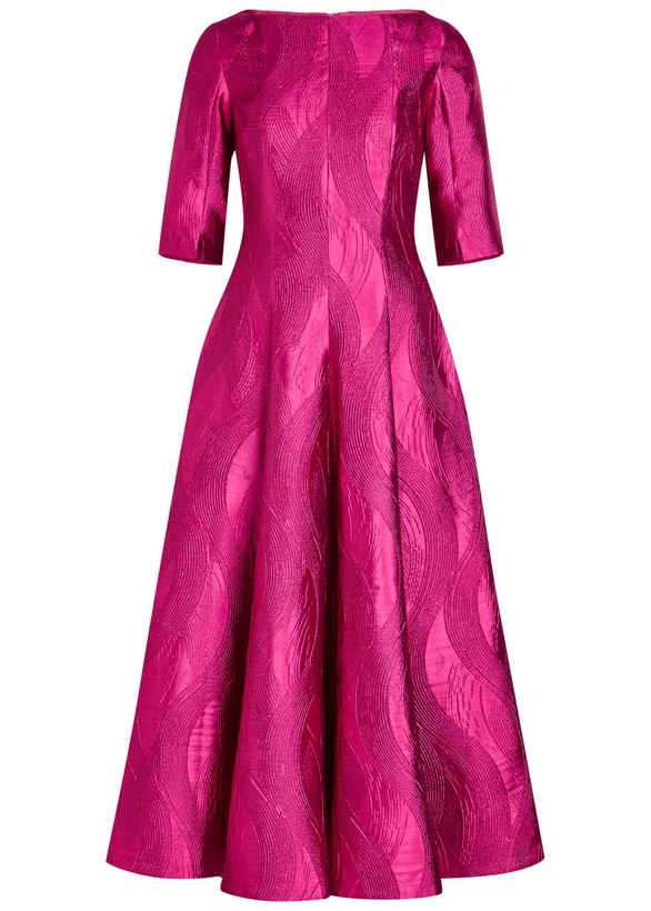 Photo: Talbot Runhof Patterned-jacquard Woven Midi Dress Pink