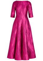 Talbot Runhof Patterned-jacquard Woven Midi Dress Pink