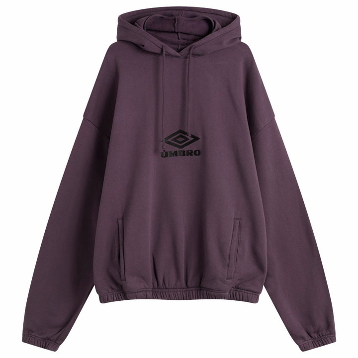 Photo: Umbro by Slam Jam Men's Og Logo Mask Hoodie in Dark Purple