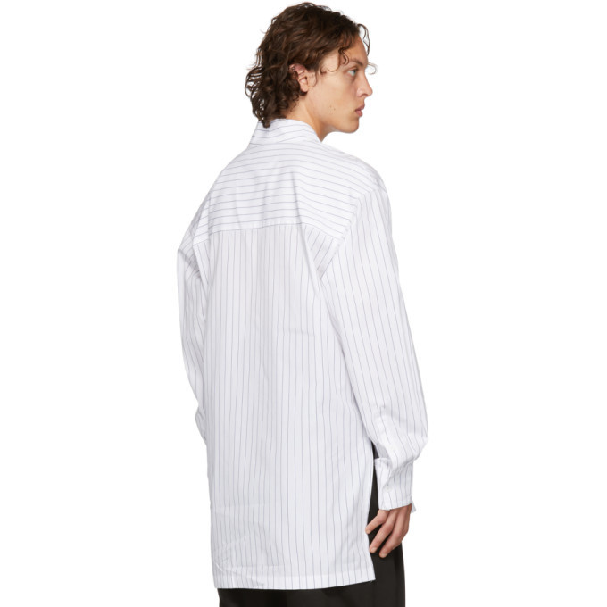 D by D White Striped Kimono Shirt