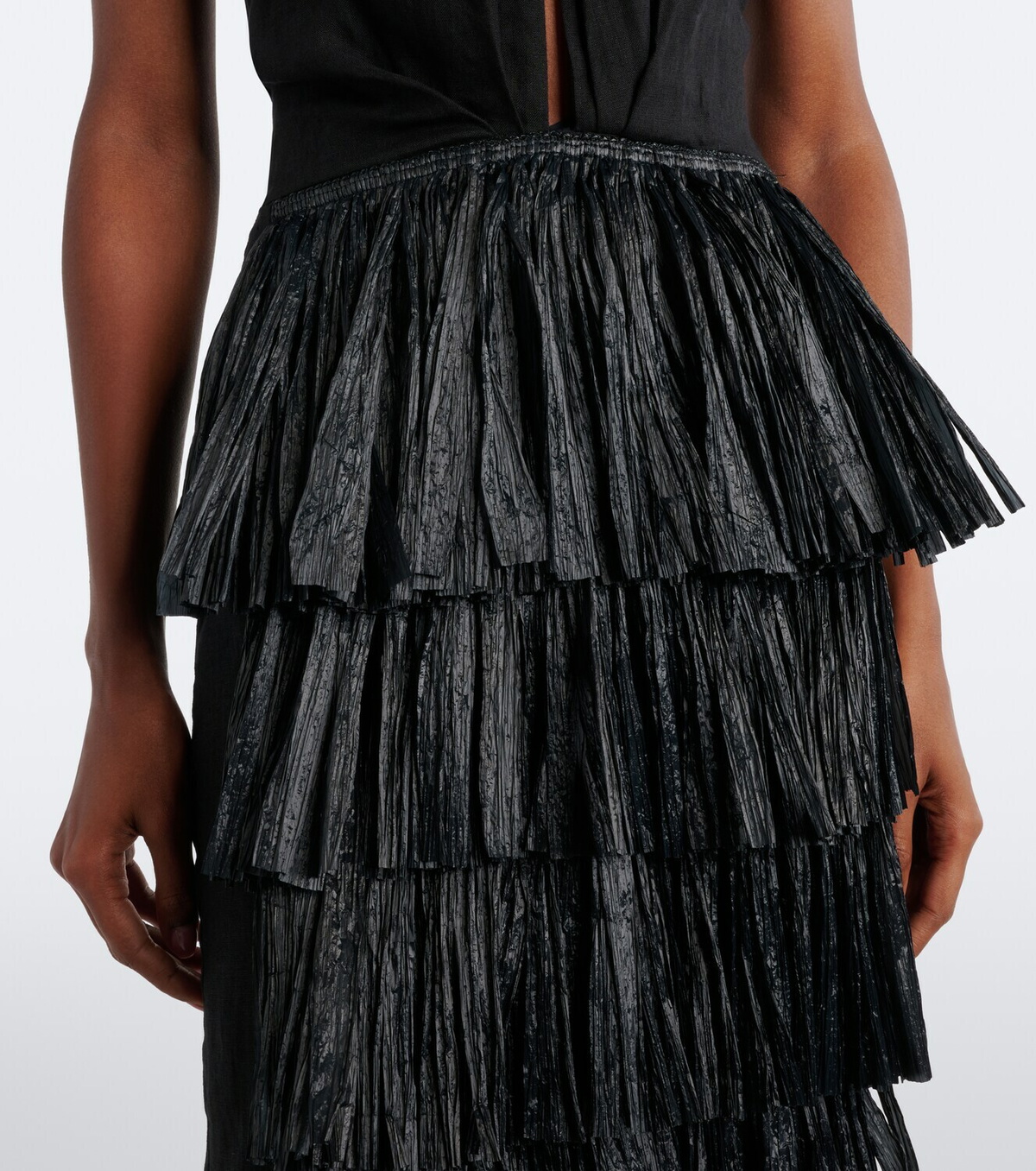 Johanna Ortiz Embellished linen dress