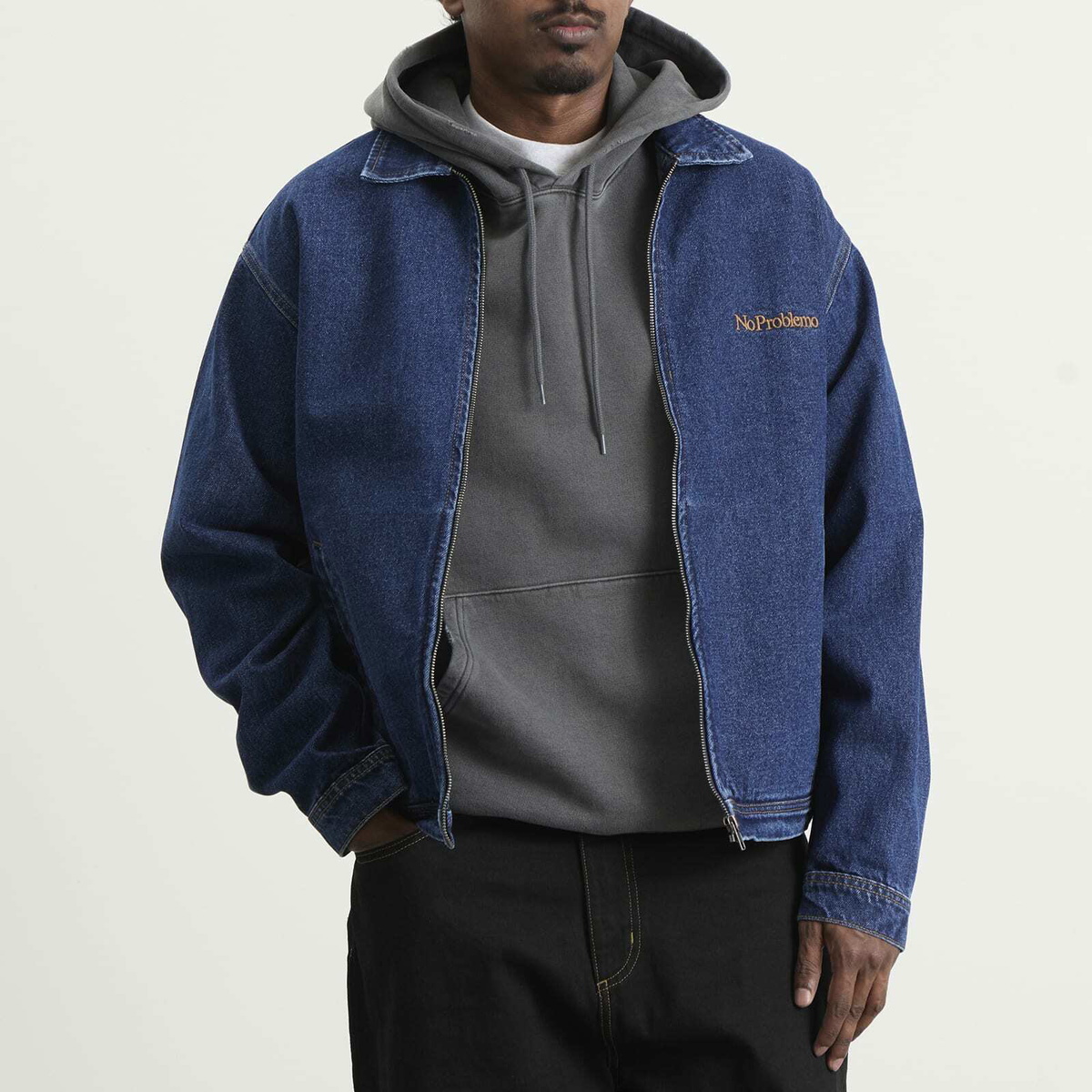No Problemo Men's Nayoko Heavyweight Denim Jacket in Blue