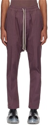 Rick Owens Purple Drawstring Trousers
