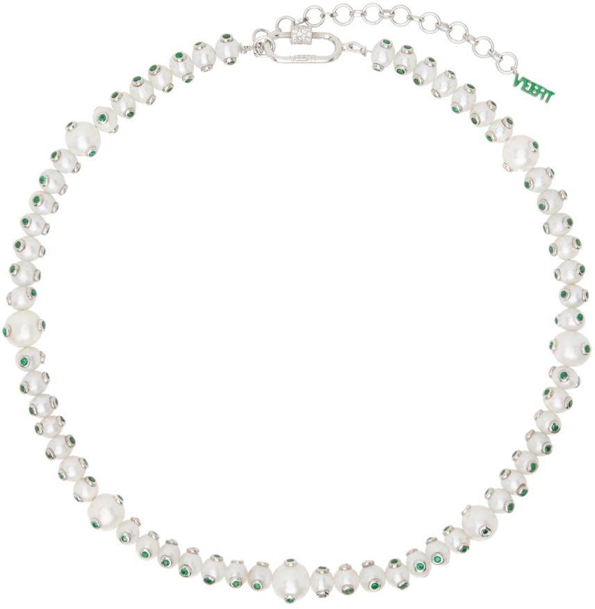 Photo: VEERT White 'The Green Polka Dot Freshwater Pearl' Necklace