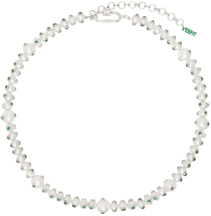 Photo: VEERT White 'The Green Polka Dot Freshwater Pearl' Necklace