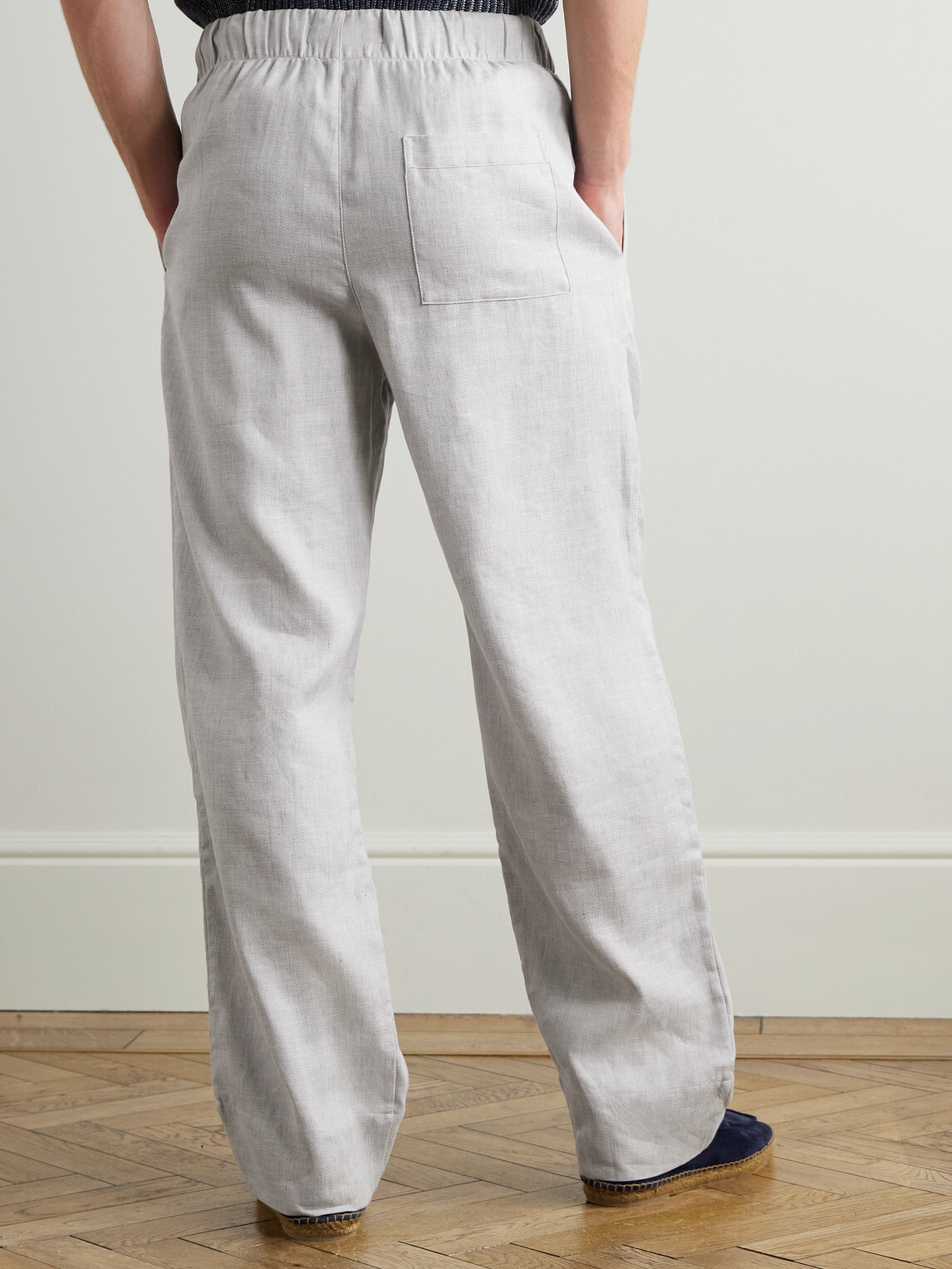 Frescobol Carioca - Luan Straight-Leg Linen and Cotton-Blend Drawstring Trousers - Gray