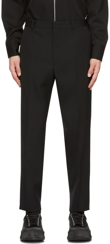 Photo: Jil Sander Black Wool Gabardine Trousers