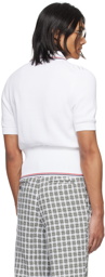 Thom Browne White Striped Polo