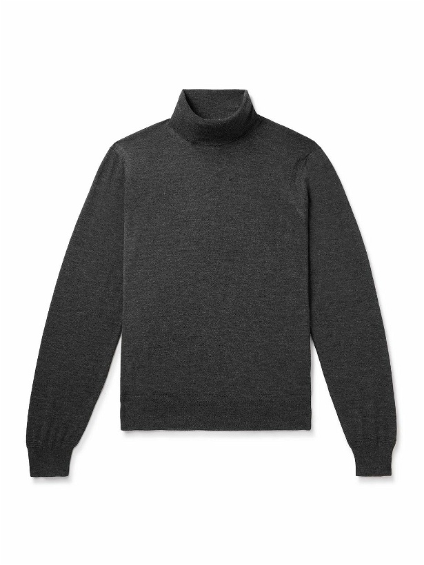 Photo: TOM FORD - Cashmere and Silk-Blend Rollneck Sweater - Gray