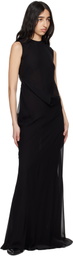 Ann Demeulemeester Black Leah Long Asymmetric Maxi Dress