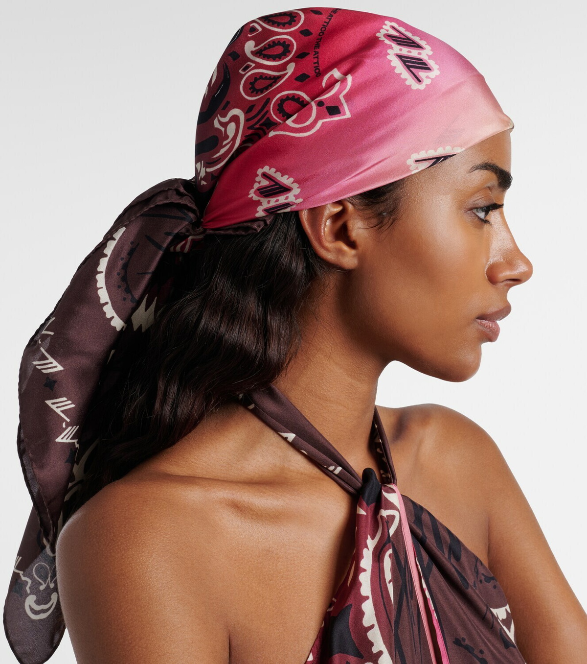 The Attico Printed silk scarf