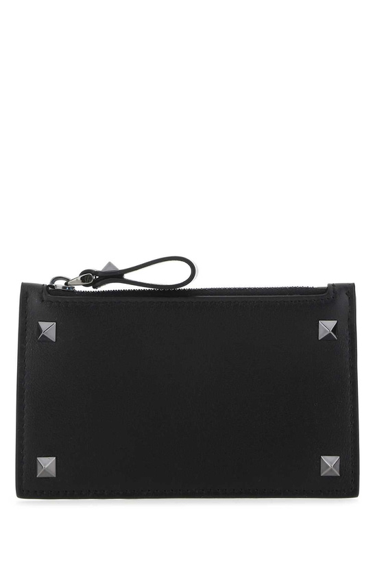 Photo: Valentino Garavani Black Leather Rockstud Card Holder