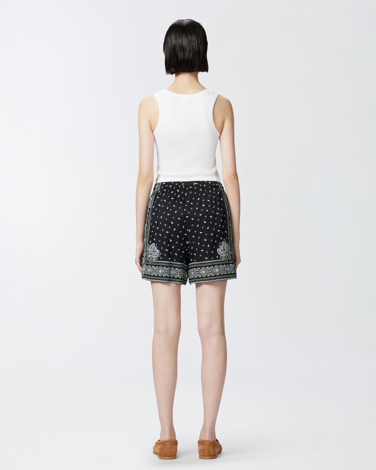 Pinko Bandana Print Shorts Black/Lime