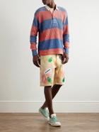 Monitaly - Straight-Leg Embroidered Appliquéd Tie-Dyed Denim Shorts - Multi