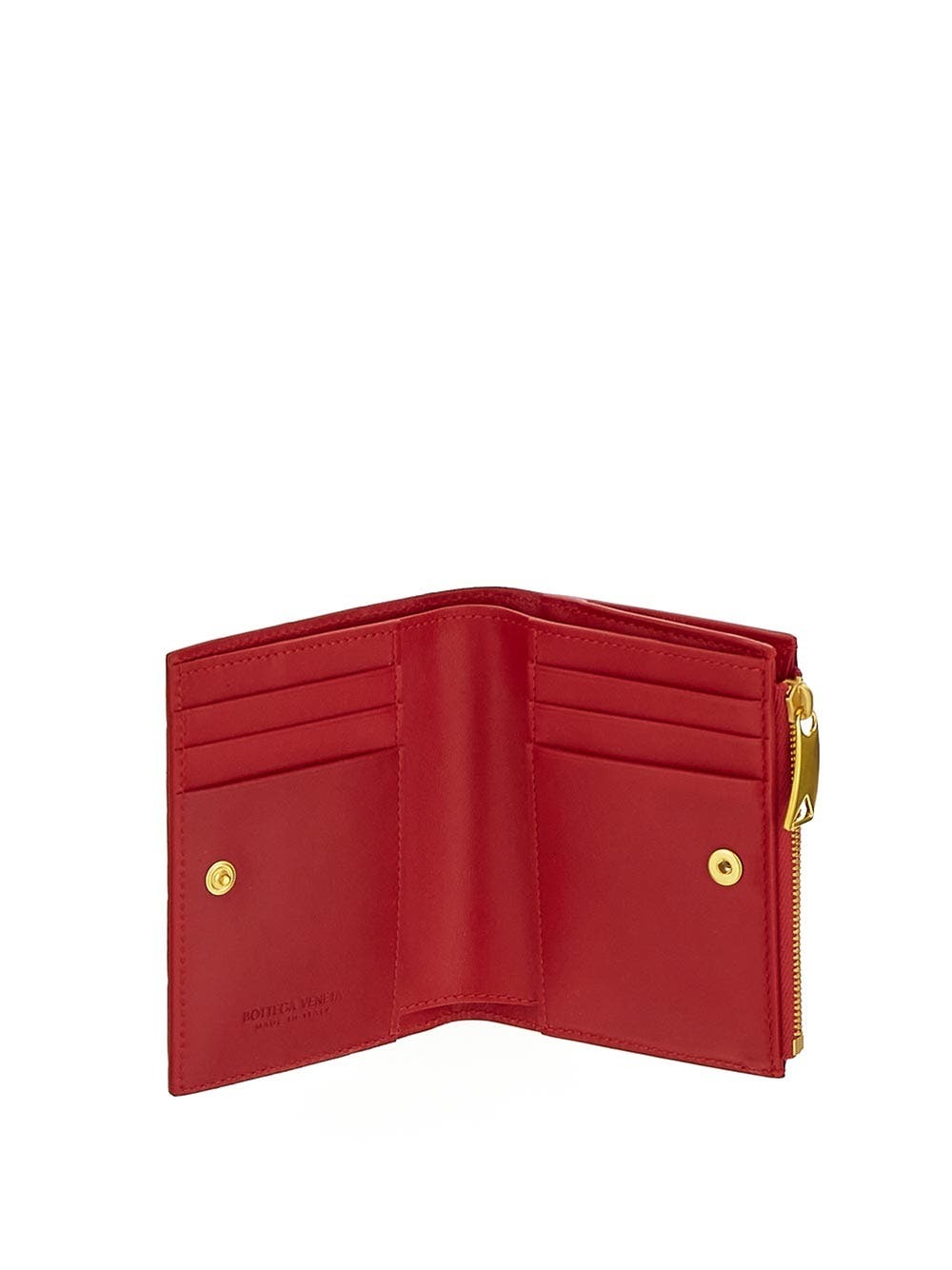 Bottega Veneta Small Intrecciato Bi Fold Zip Wallet