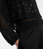 Velvet Marlowe sequinned sheer top
