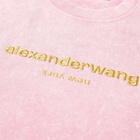 Alexander Wang Long Sleeve Acid Washed Logo Tee