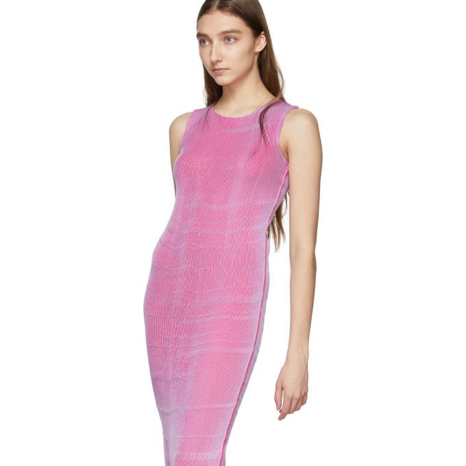 maison margiela pink dress Pink mohair-blend knit dress