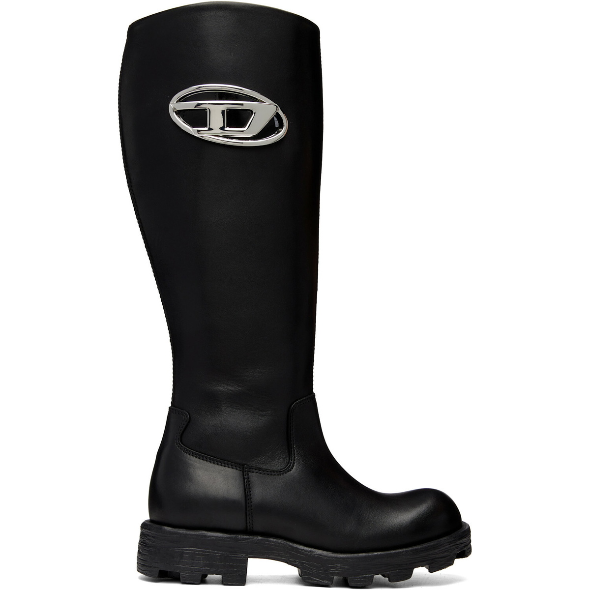 Diesel Black D-Hammer-Leather Knee-High Boots