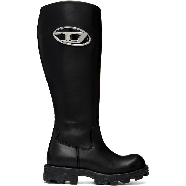 Photo: Diesel Black D-Hammer-Leather Knee-High Boots